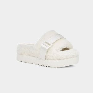 White UGG fluffita slippers